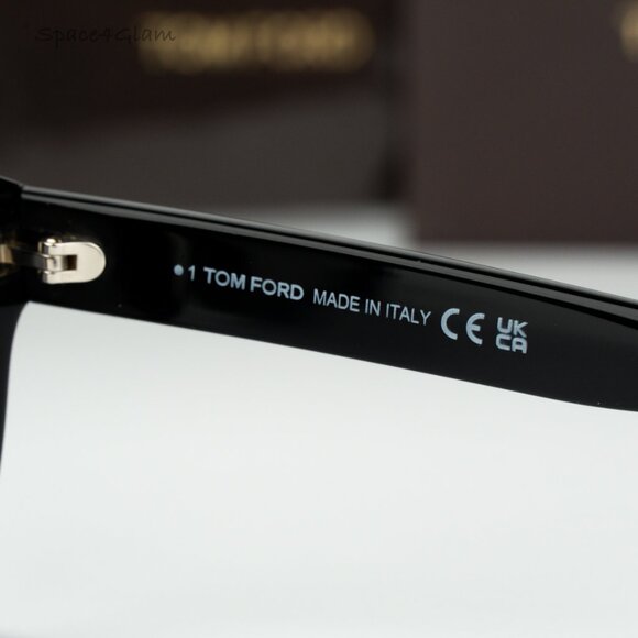 BRAND NEW Tom Ford Women Sunglasses Black Grad Smoke Silver Square FT0614/S 01C - Picture 8 of 11